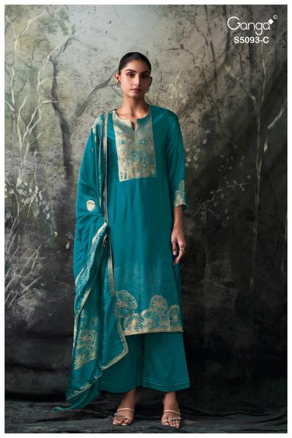 Ganga veya 5093 kantha work dress material wholesale